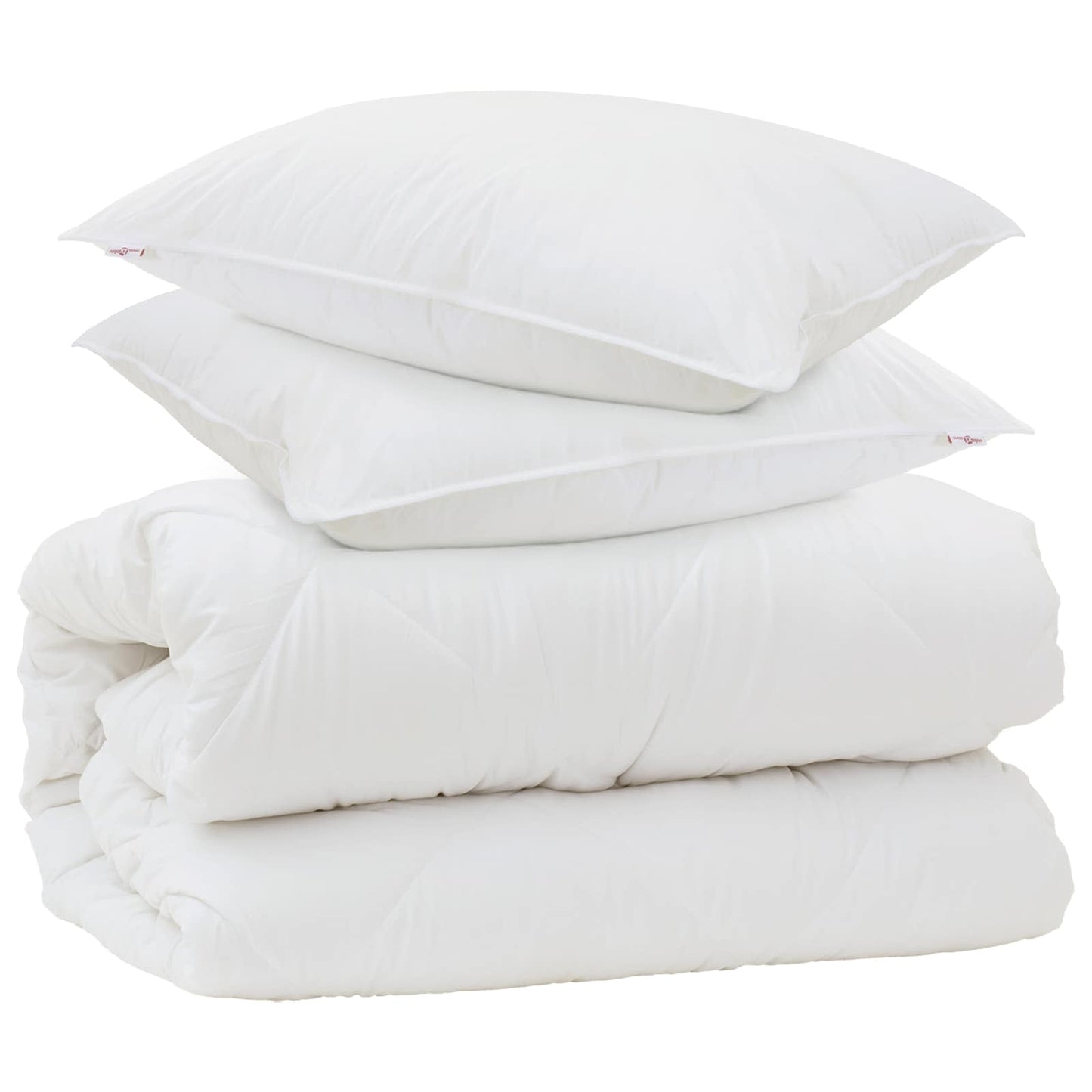 Dyne med puder med pude 3 stk. Hvid Microfiber