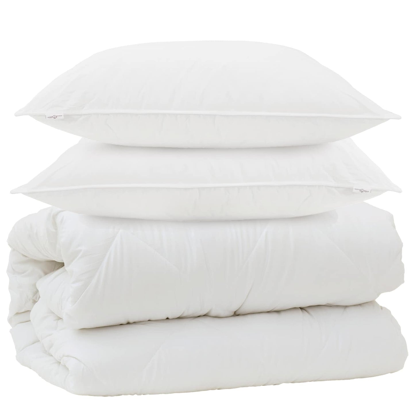 Dyne med puder med pude 3 stk. Hvid Microfiber
