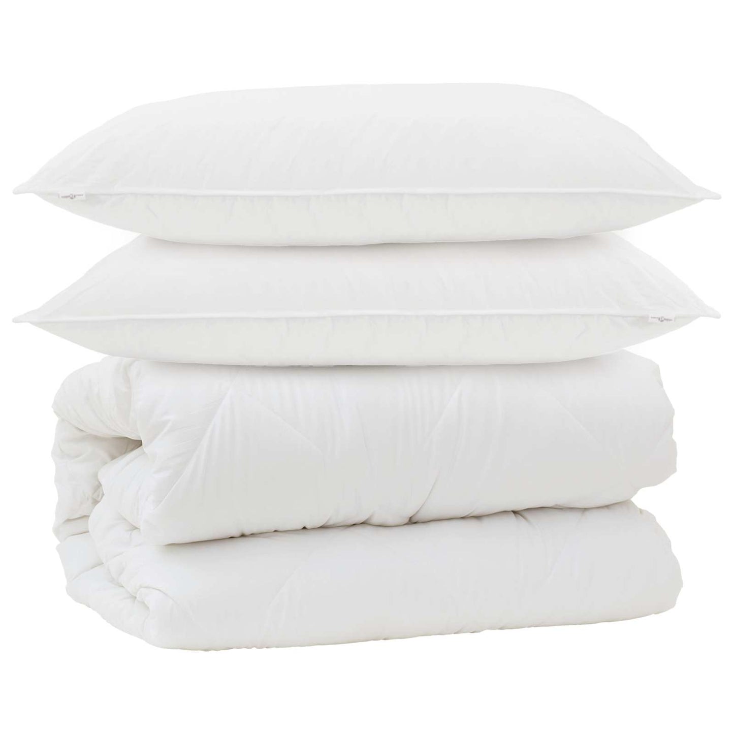 Dyne med puder med pude 3 stk. Hvid Microfiber