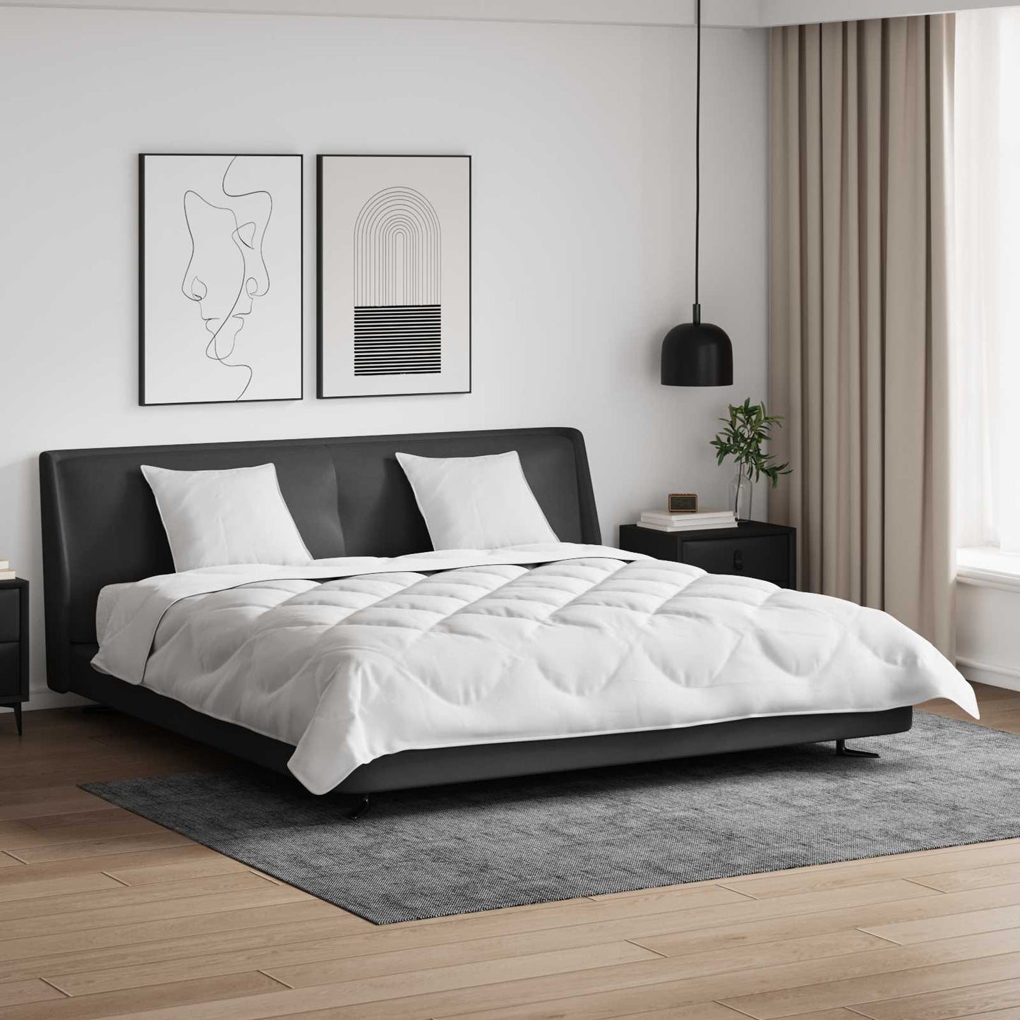 Dyne med puder med pude 3 stk. Hvid Microfiber