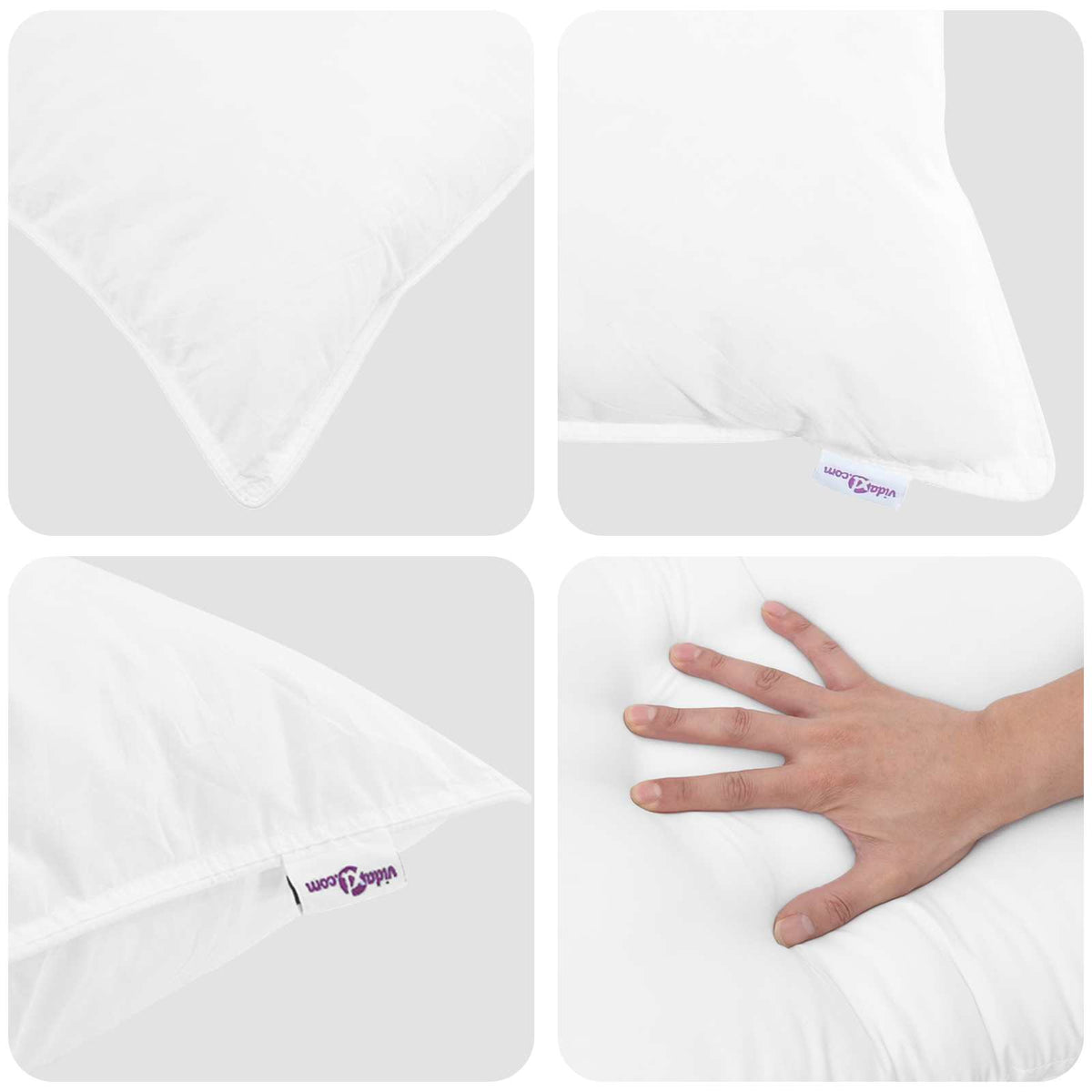 Dyne med puder med pude 3 stk. Hvid Microfiber