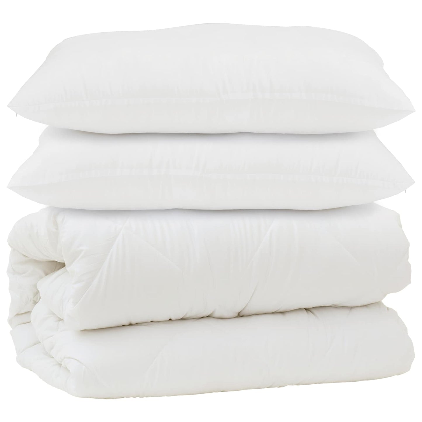 Dyne med pude 3 stk. Hvid Mikrofiber