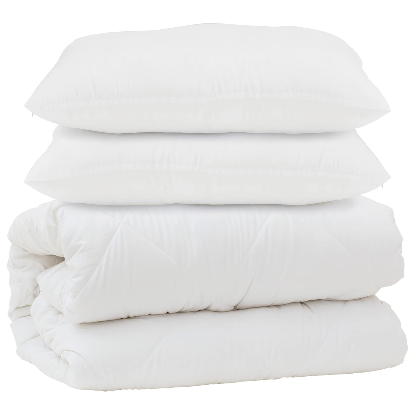 Dyne med pude 3 stk. Hvid Mikrofiber