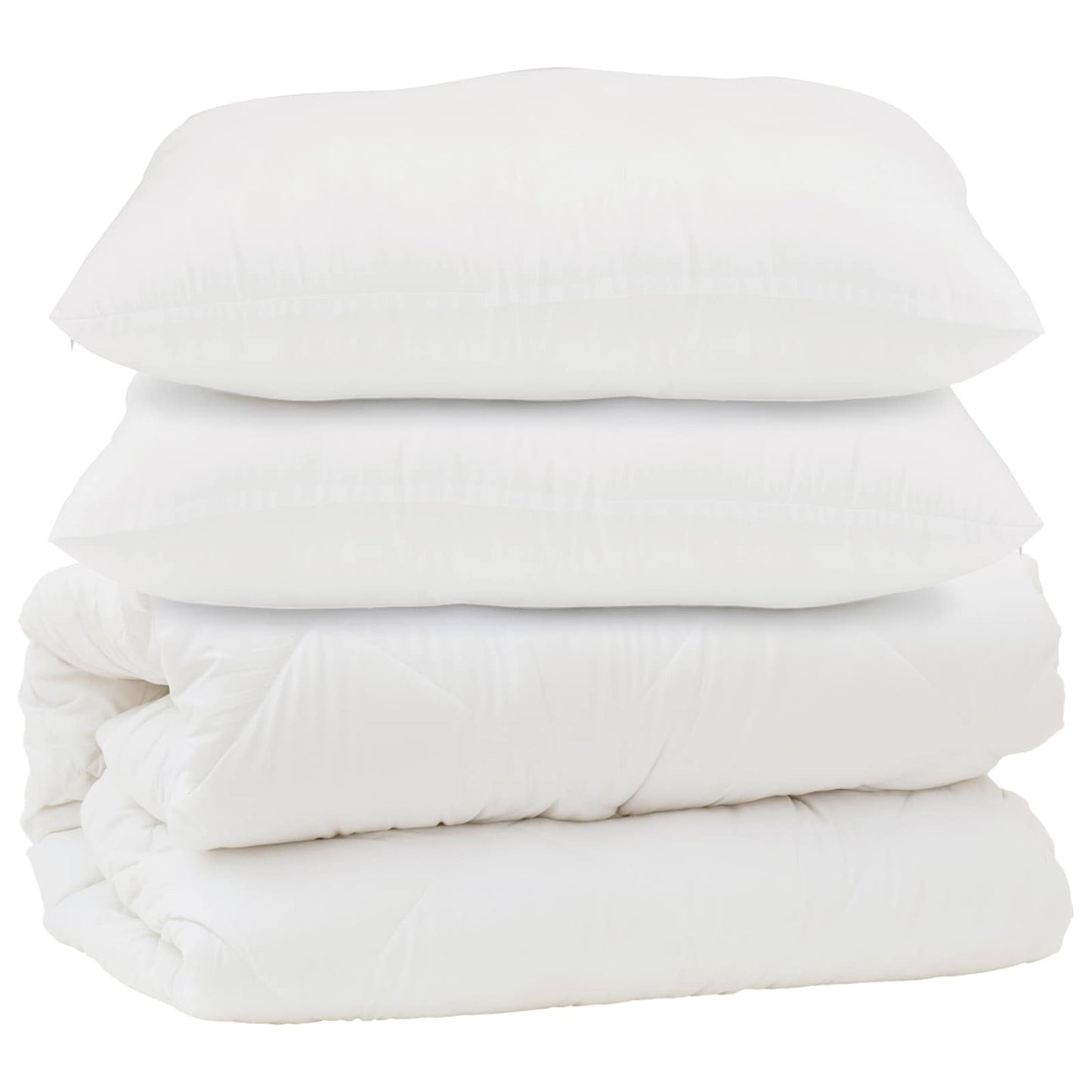 Dyne med pude 3 stk. Hvid Mikrofiber