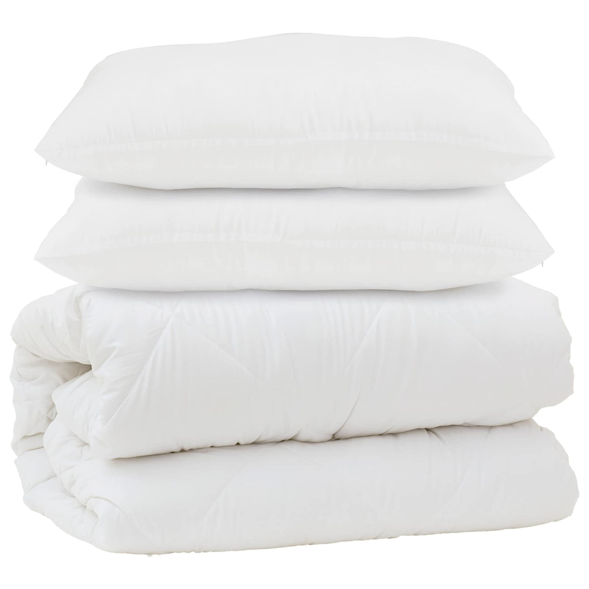 Dyne med pude 3 stk. Hvid Mikrofiber