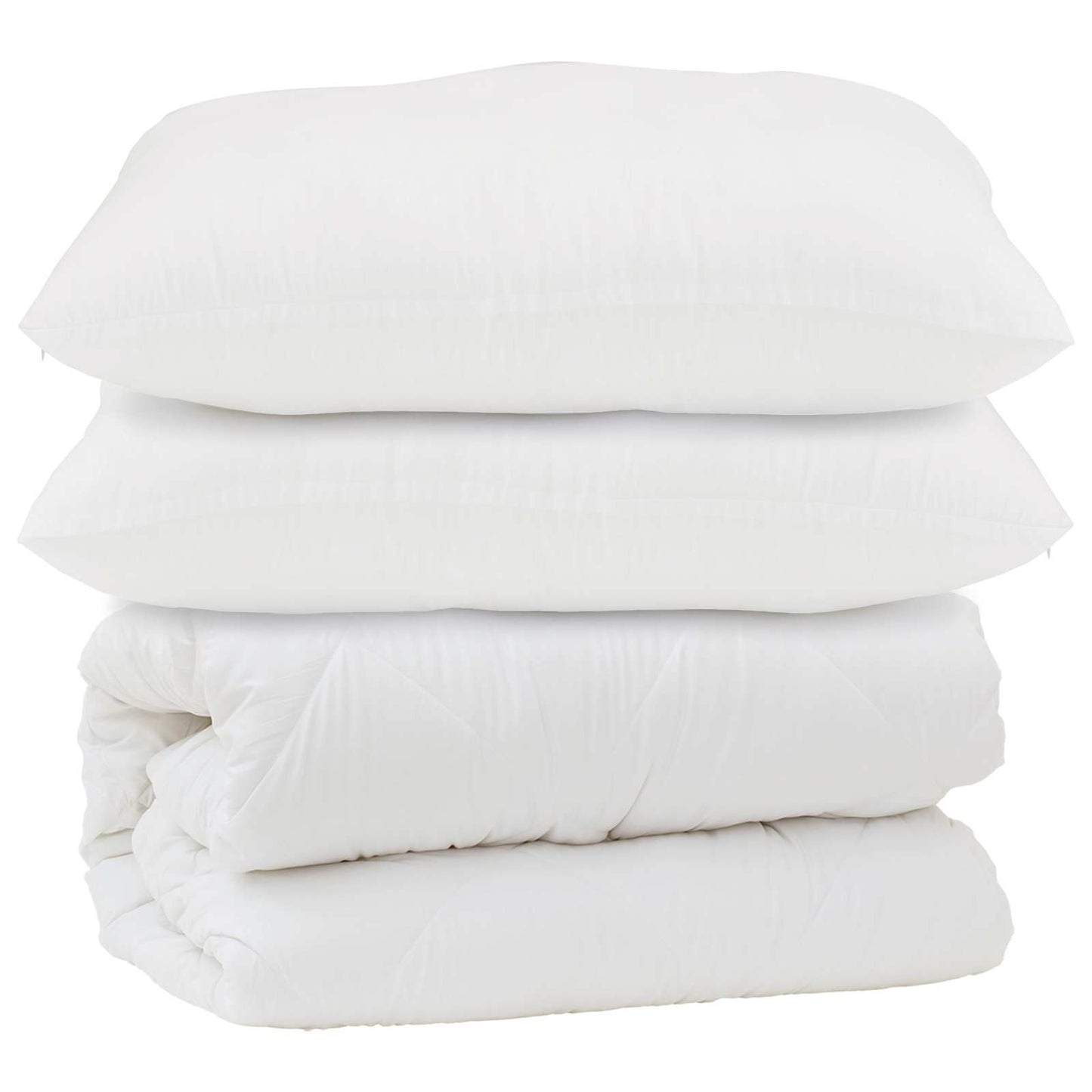 Dyne med pude 3 stk. Hvid Mikrofiber