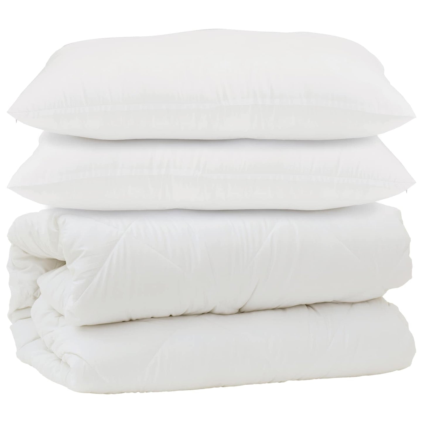 Dyne med pude 3 stk. Hvid Mikrofiber