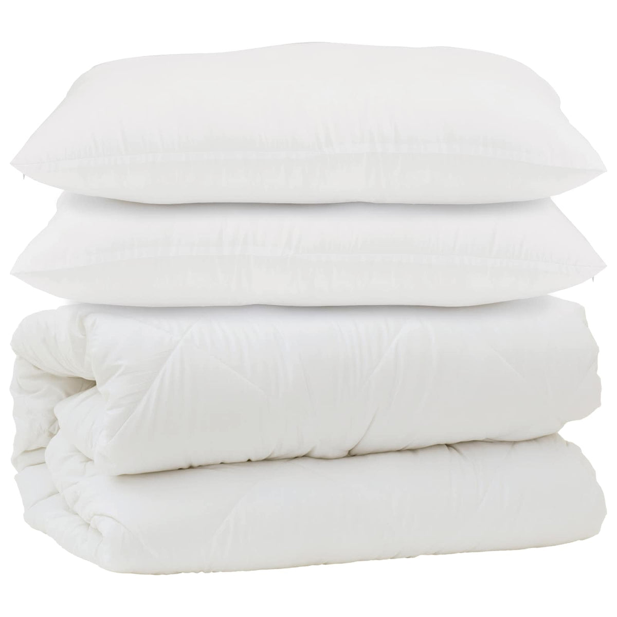 Dyne med pude 3 stk. Hvid Mikrofiber