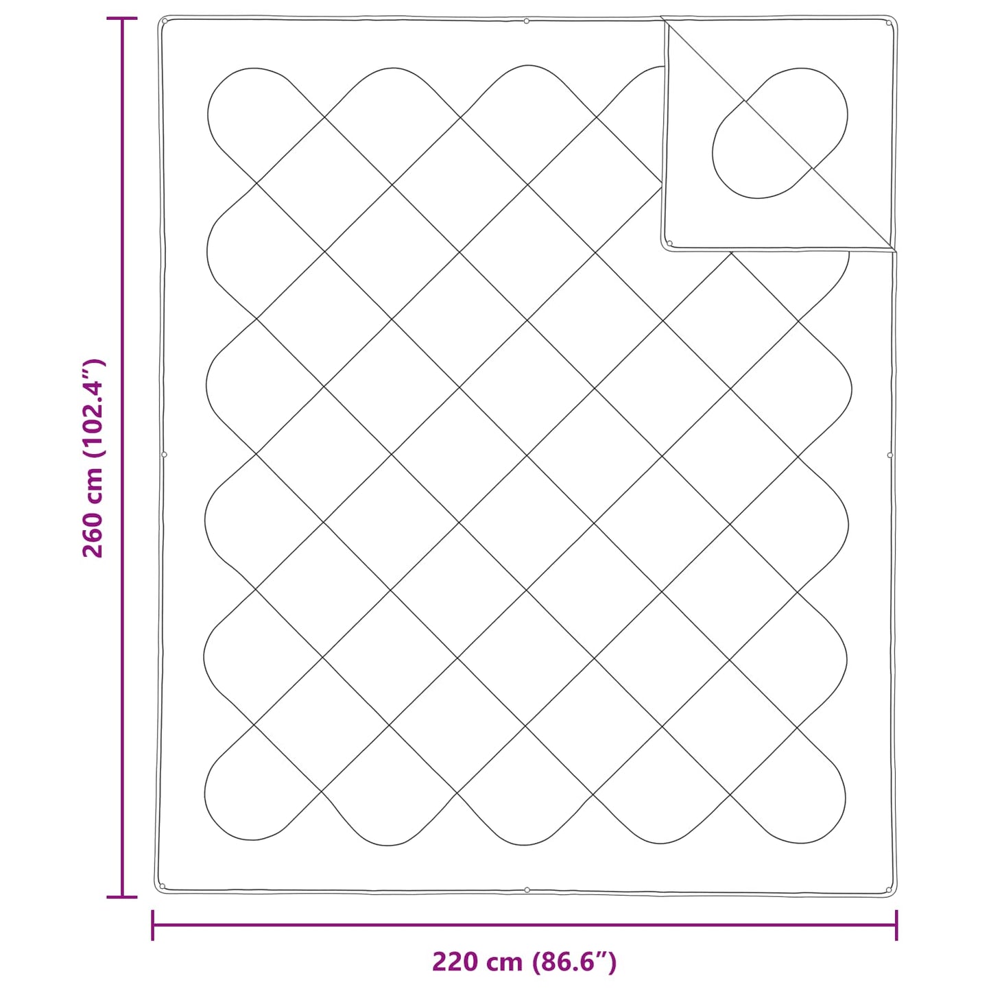 Dyne med pude 3 stk. Hvid Mikrofiber