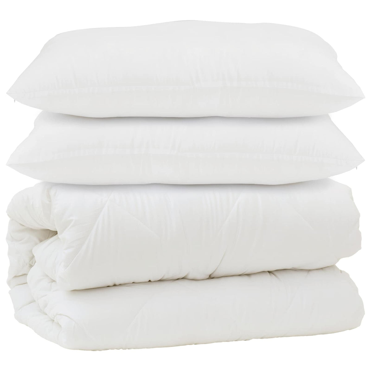 Dyne med pude 3 stk. Hvid Mikrofiber