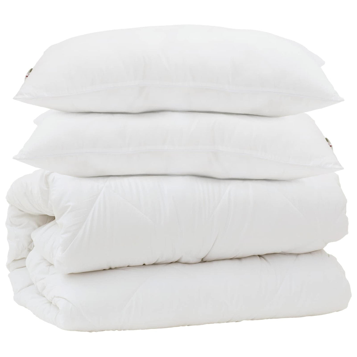 Dyne med pude 3 stk. Hvid Mikrofiber