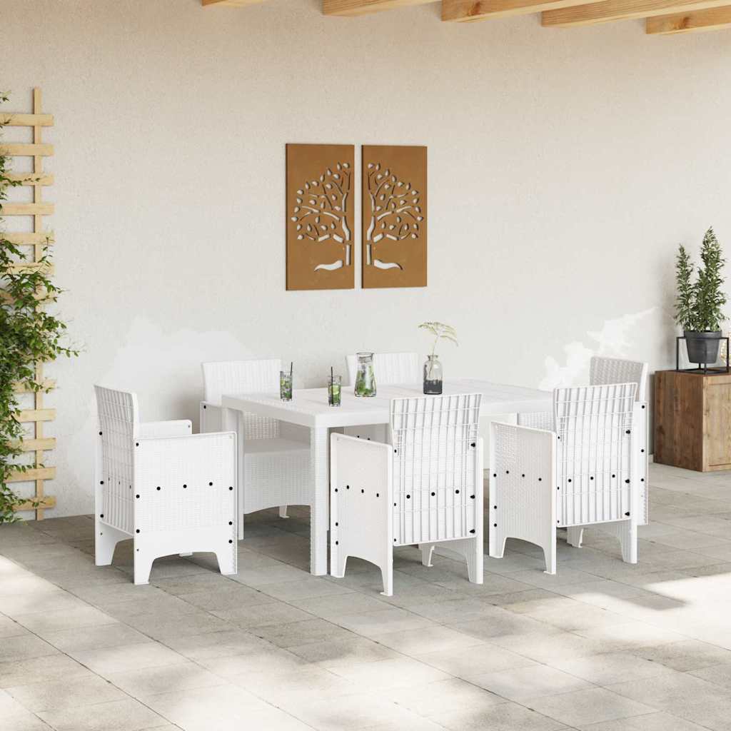 Havemøbel Bord Hvid 150 x 100 x 73 cm polyrattan