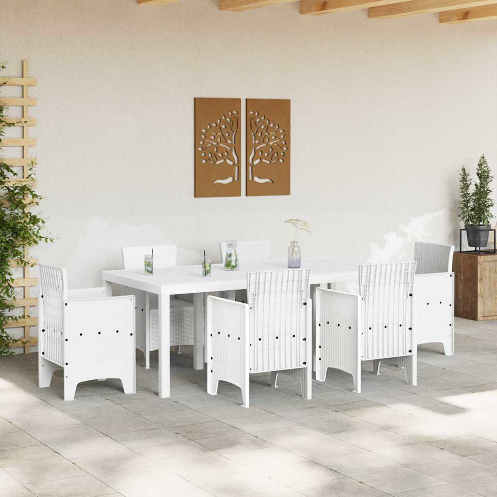 Havemøbel Bord Hvid 200 x 100 x 73 cm polyrattan