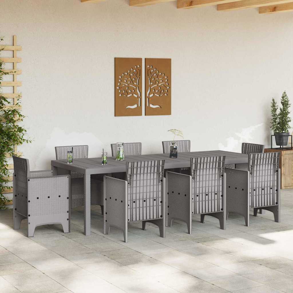 Vejrbestandig Havebord Lysegrå 250 x 100 x 73 cm polyrattan