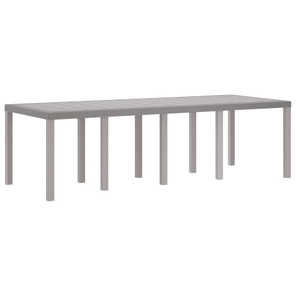 Vejrbestandig Havebord Lysegrå 250 x 100 x 73 cm polyrattan