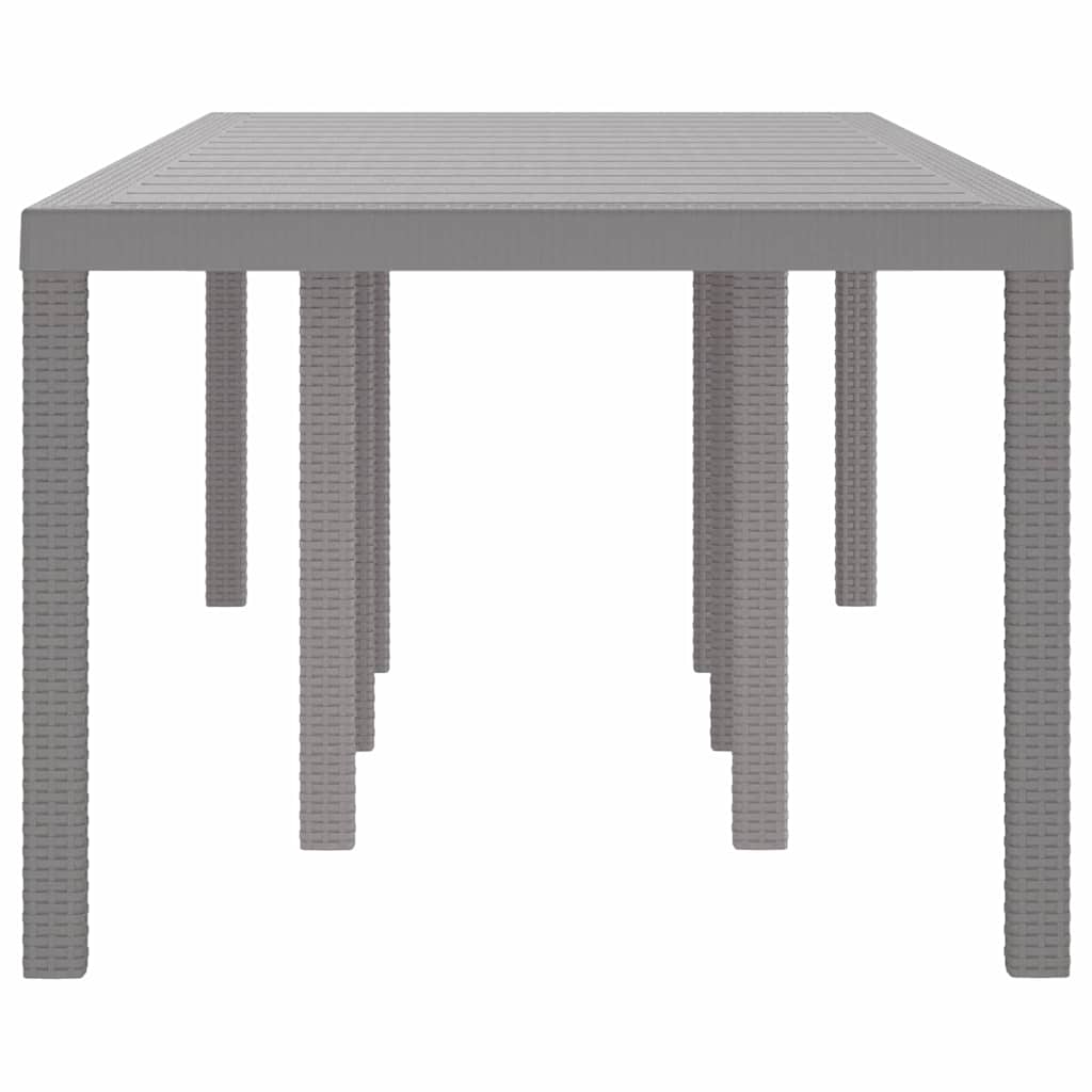 Vejrbestandig Havebord Lysegrå 250 x 100 x 73 cm polyrattan