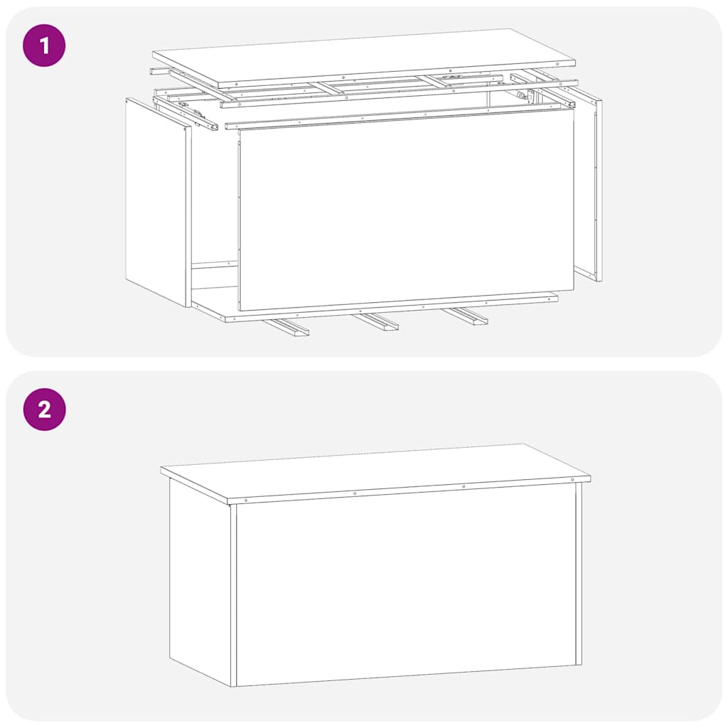 Have opbevaringspude kasse Galvaniseret stål 100 x 50,5 x 50 cm