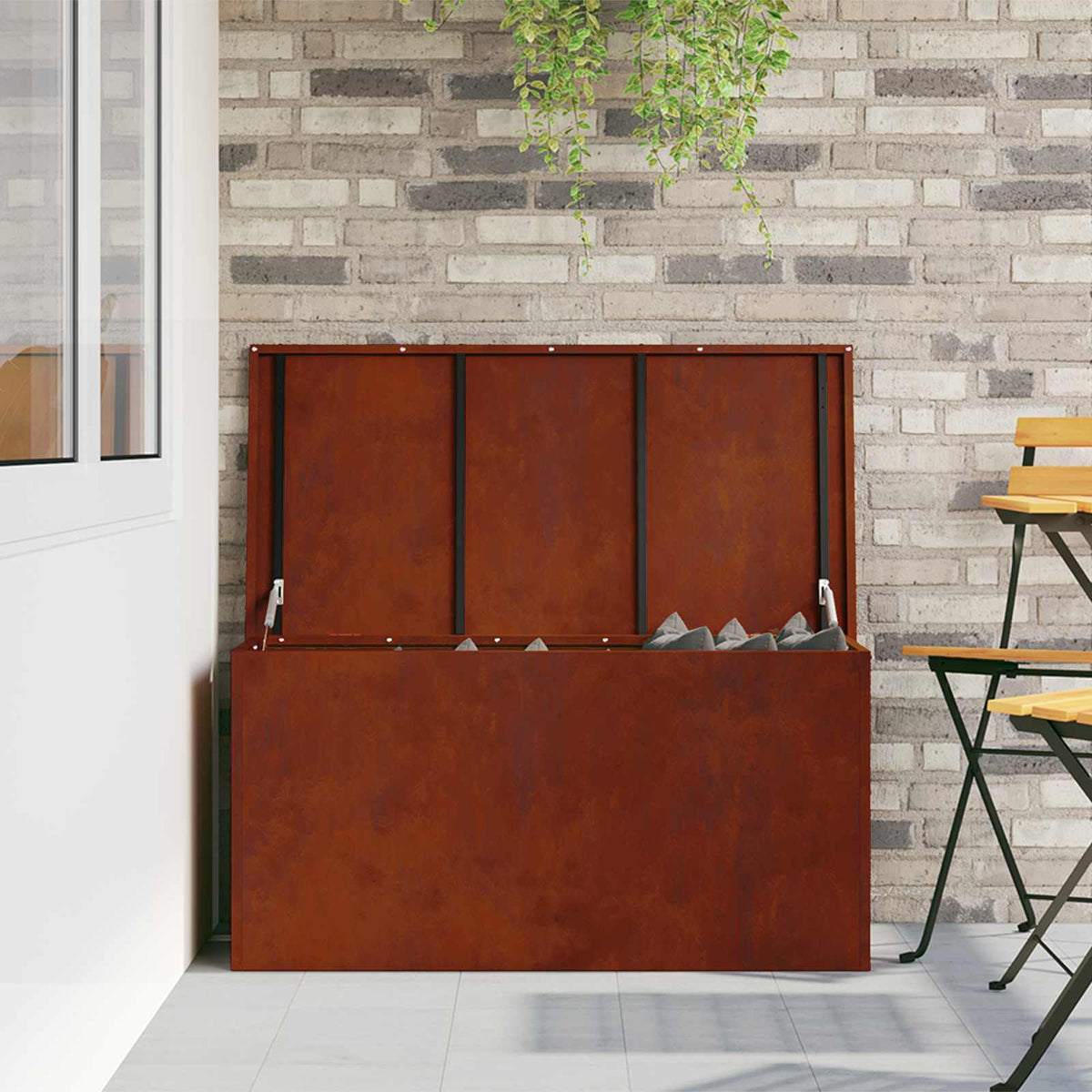 Have opbevaringspude kasse Galvaniseret stål 100 x 50,5 x 50 cm