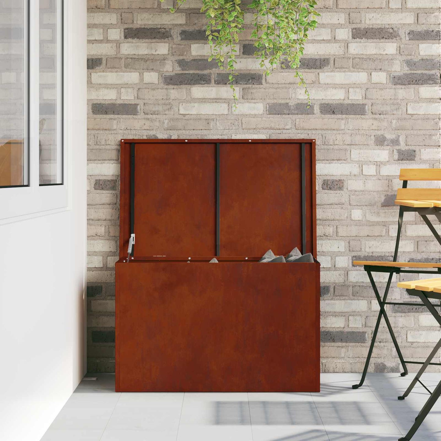 Have opbevaringspude kasse Galvaniseret stål 80 x 50,5 x 50 cm