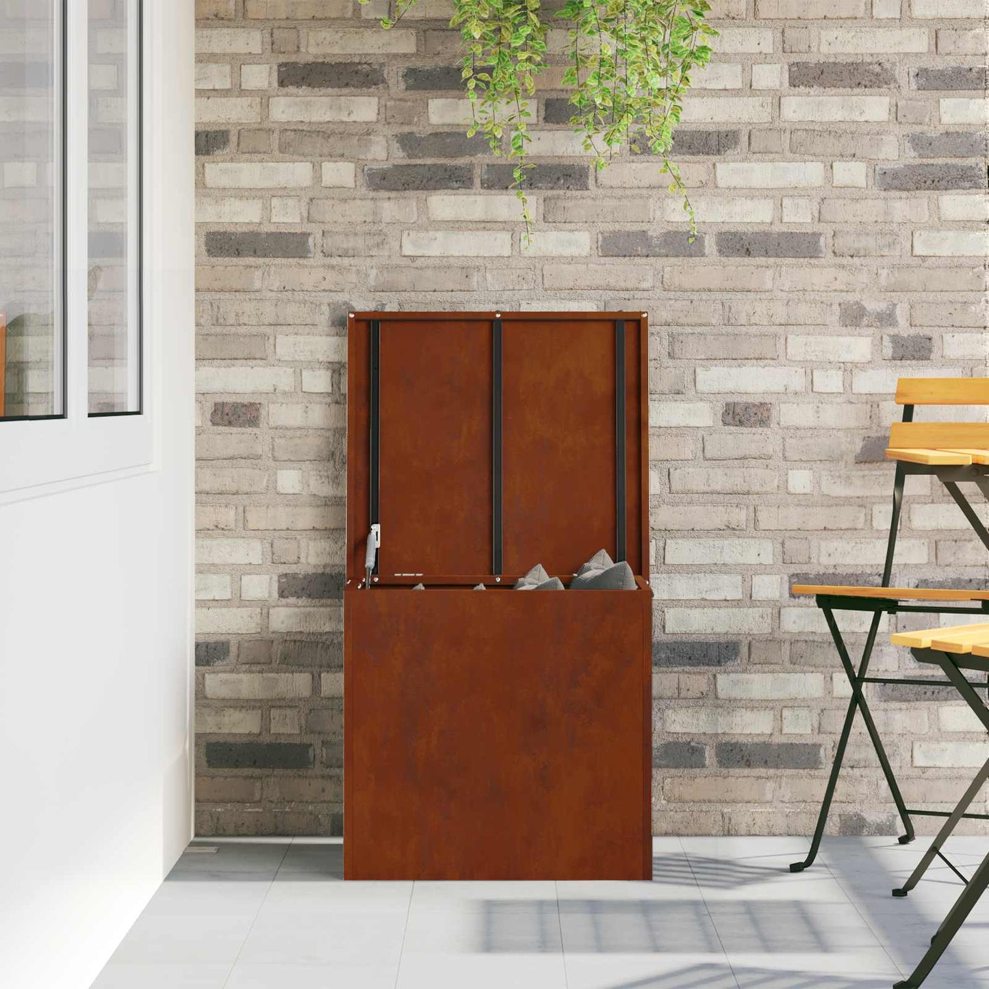 Have opbevaringspude kasse Galvaniseret stål 55 x 50,5 x 50 cm
