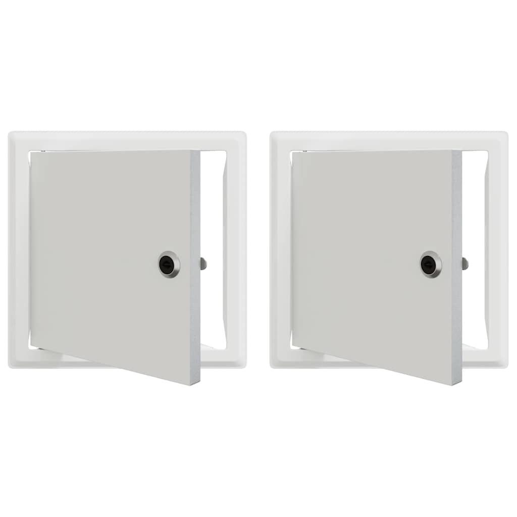 Adgangspanel 2 stk. Hvid 23 x 23 x 3 cm Stål