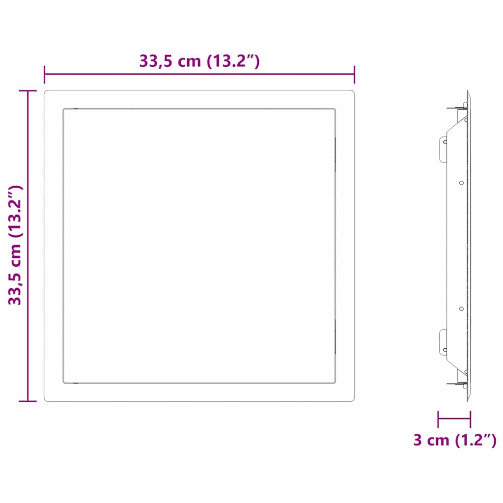 Adgangspanel Hvid 33,5 x 33,5 x 3 cm Stål