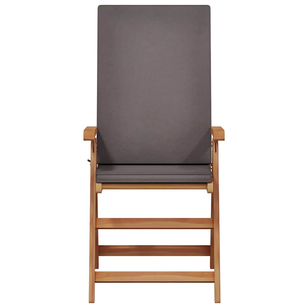 Have Stol 8 stk. Brun og grå Massiv Teaktræ