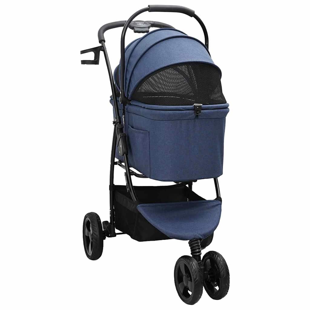 Sammenklappelig kæledyrsvogn Blå 78 x 54 x 101 cm Polyester