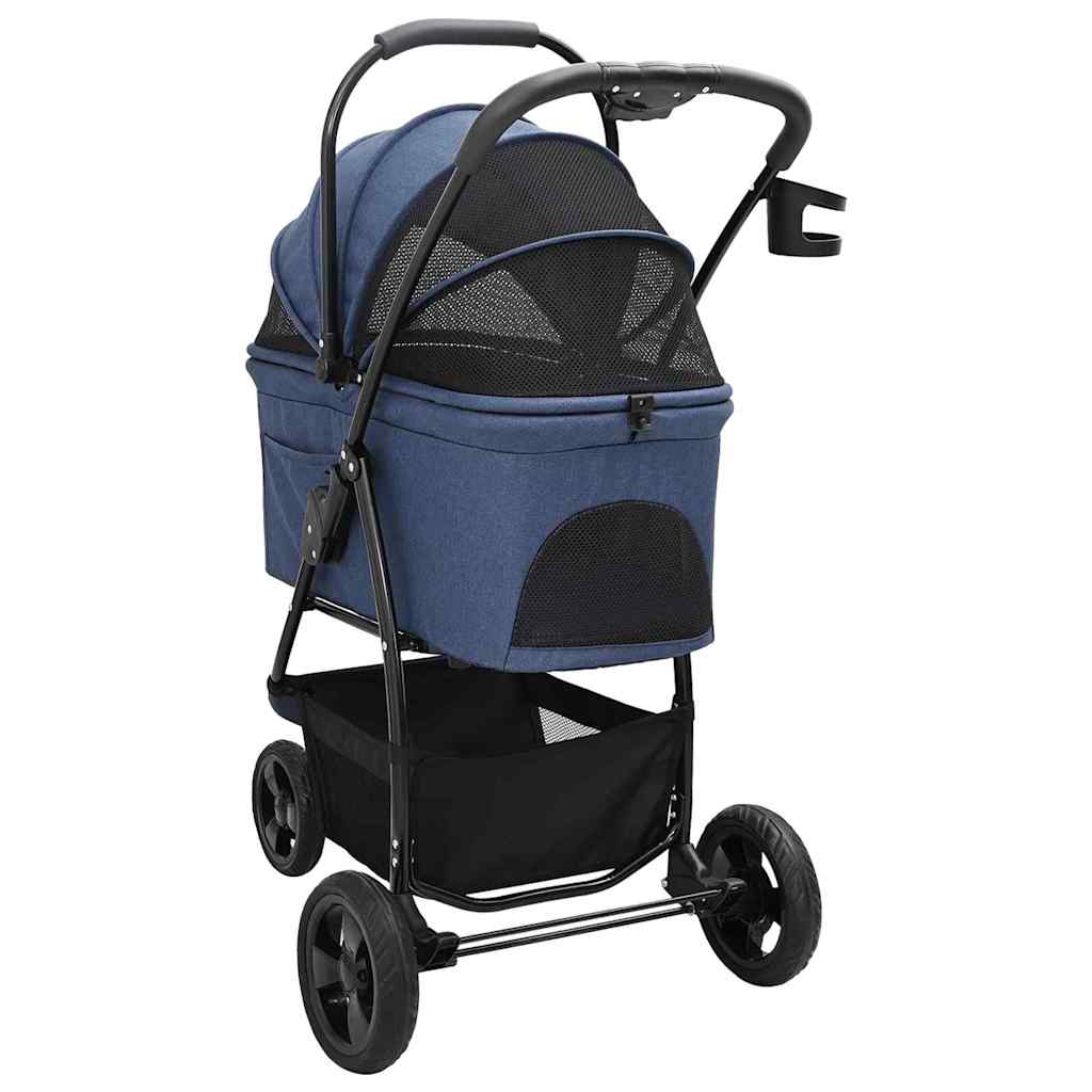 Sammenklappelig kæledyrsvogn Blå 78 x 54 x 101 cm Polyester