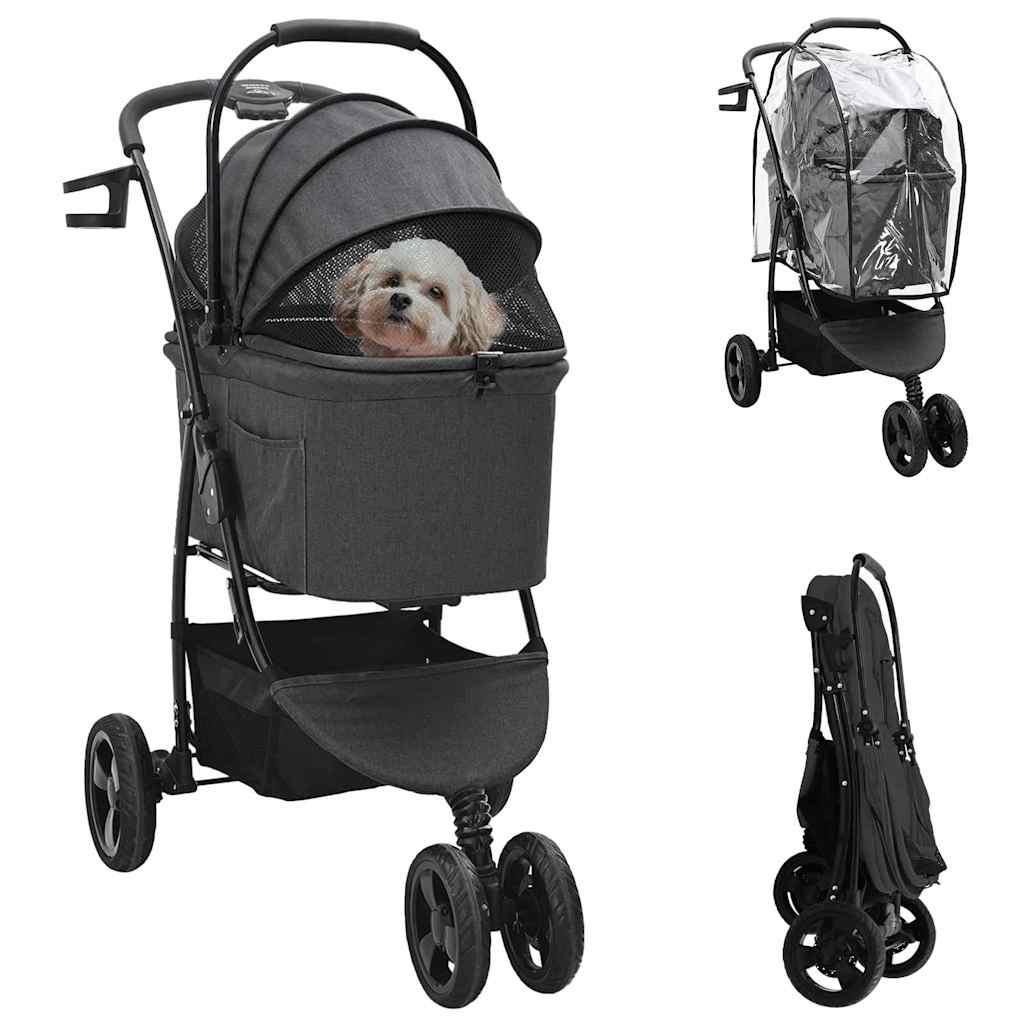 Sammenklappelig kæledyrsvogn Sort 78 x 54 x 101 cm Polyester