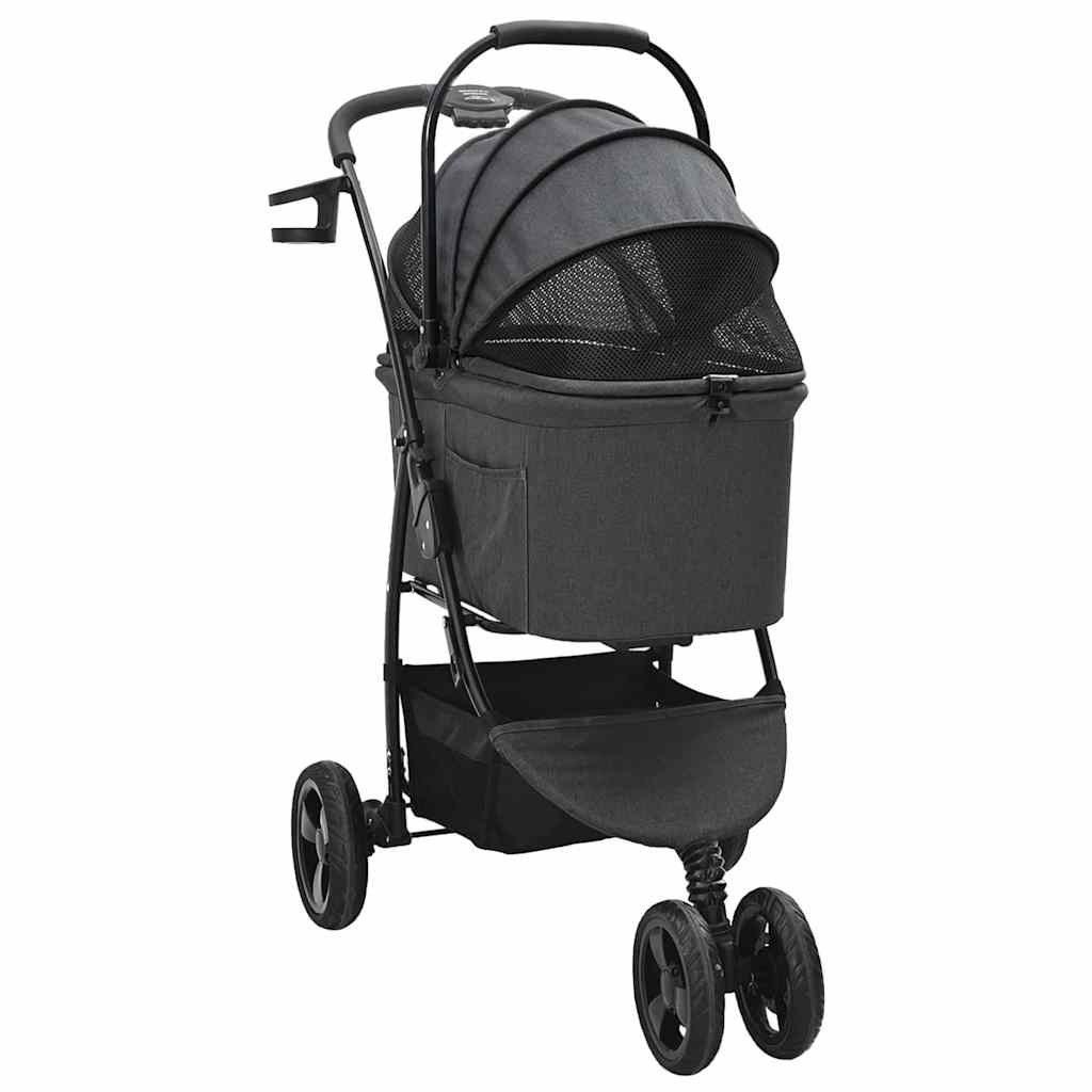 Sammenklappelig kæledyrsvogn Sort 78 x 54 x 101 cm Polyester