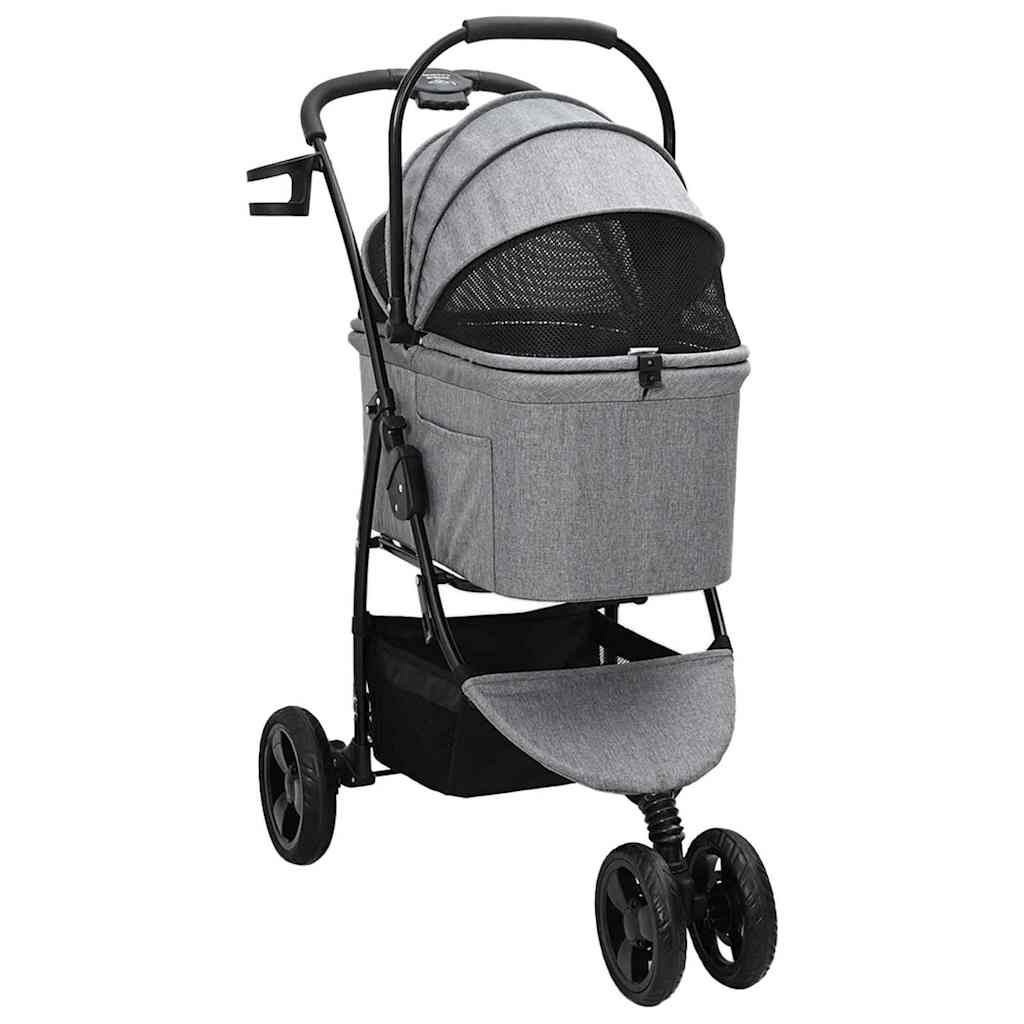 Sammenklappelig kæledyrsvogn Grå 78 x 54 x 101 cm Polyester