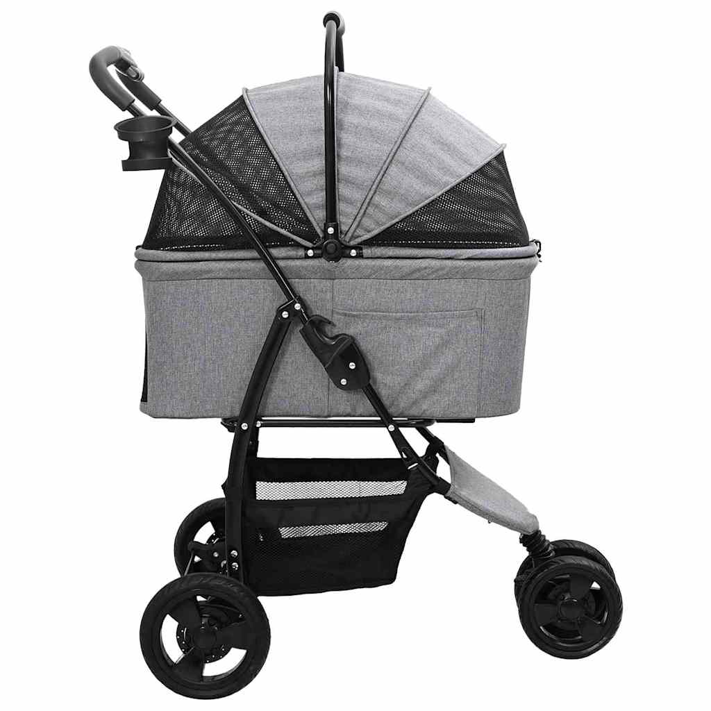 Sammenklappelig kæledyrsvogn Grå 78 x 54 x 101 cm Polyester