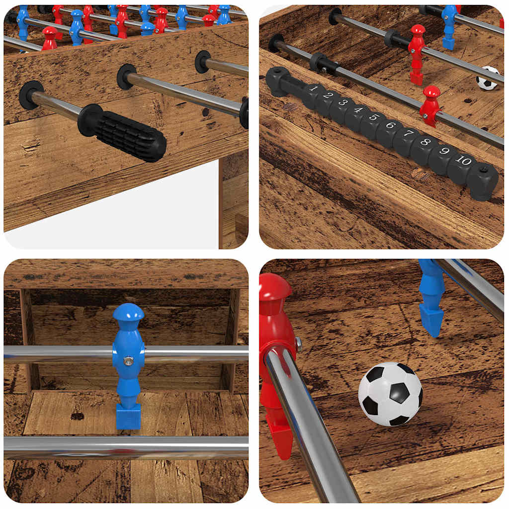 Fodboldbord Gammelt træ 125 x 60,5 x 80 cm Konstrueret træ
