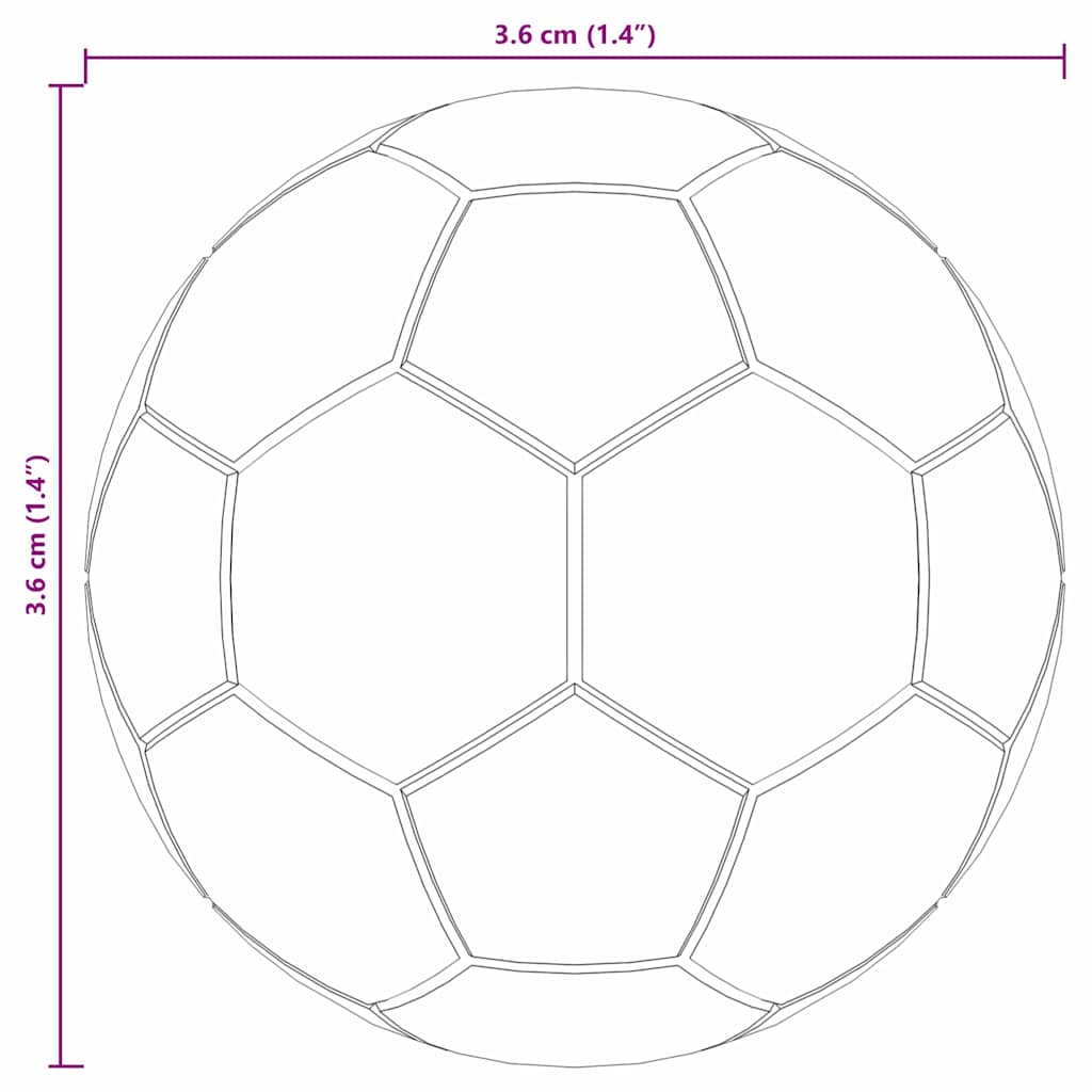 Bordfodbold 12 stk. Hvid 3,6 x 3,6 cm Polypropylen