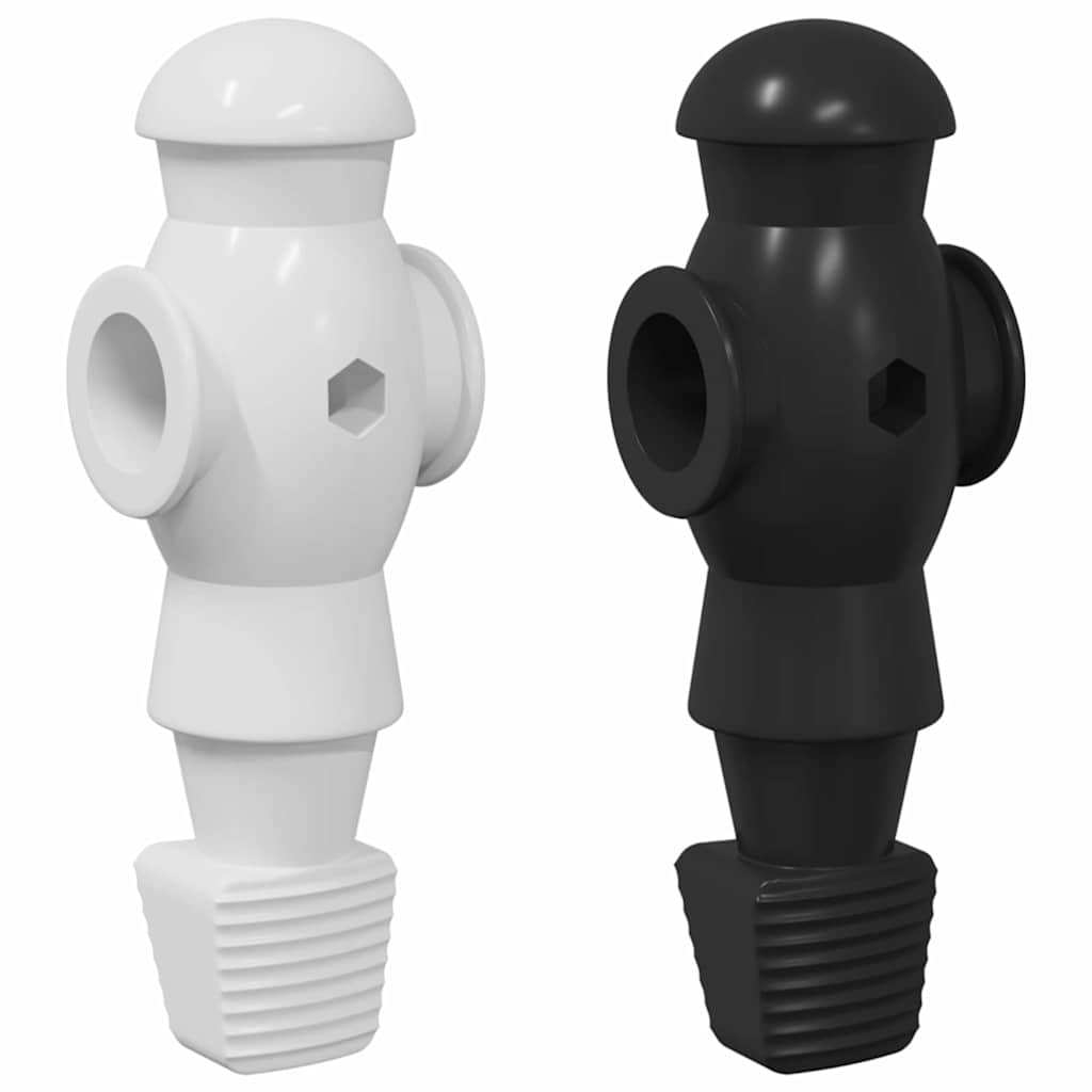 Fodboldbord Spillere 24 stk. Sort og Hvid 3,6 x 3,1 x 10,8 cm