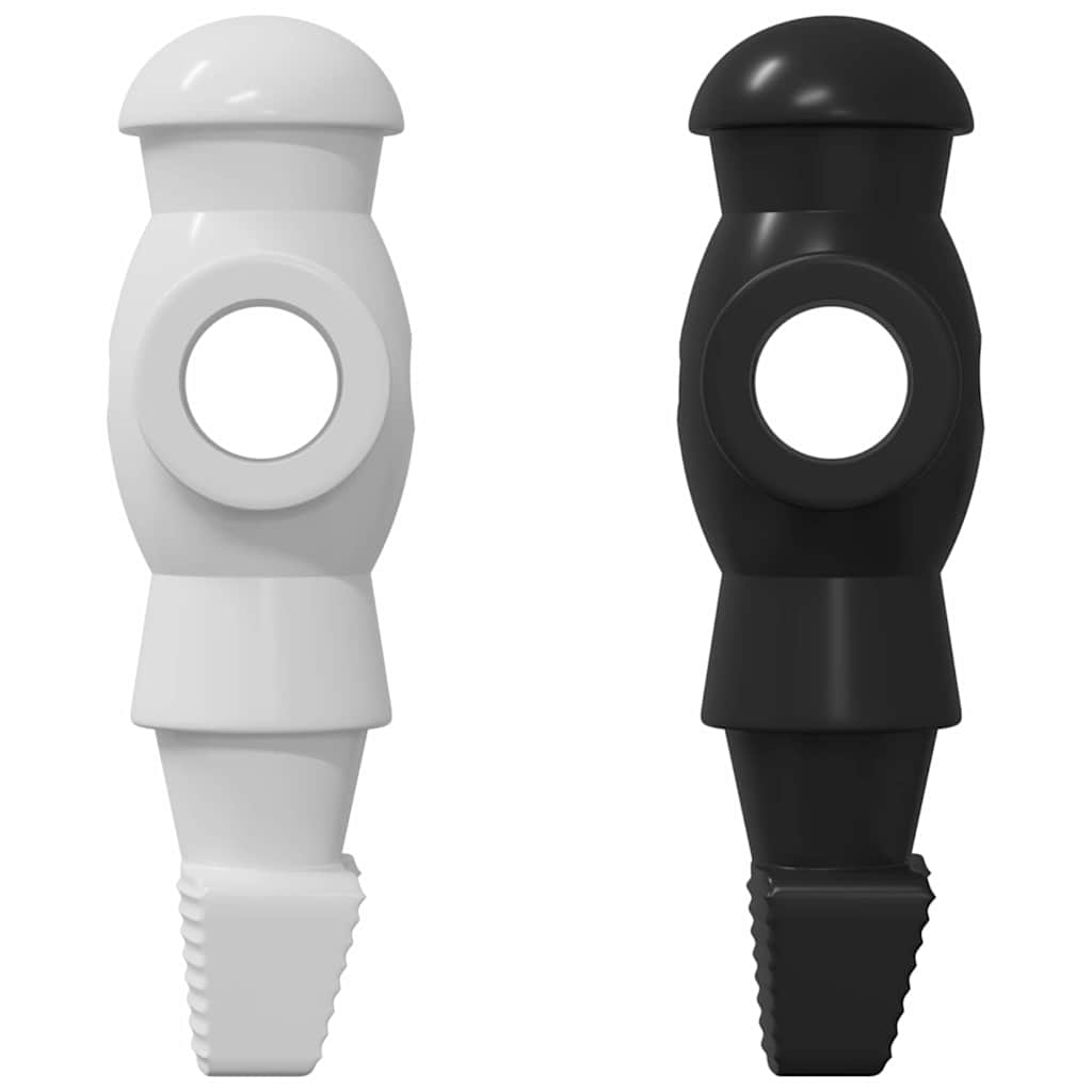 Fodboldbord Spillere 24 stk. Sort og Hvid 3,6 x 3,1 x 10,8 cm