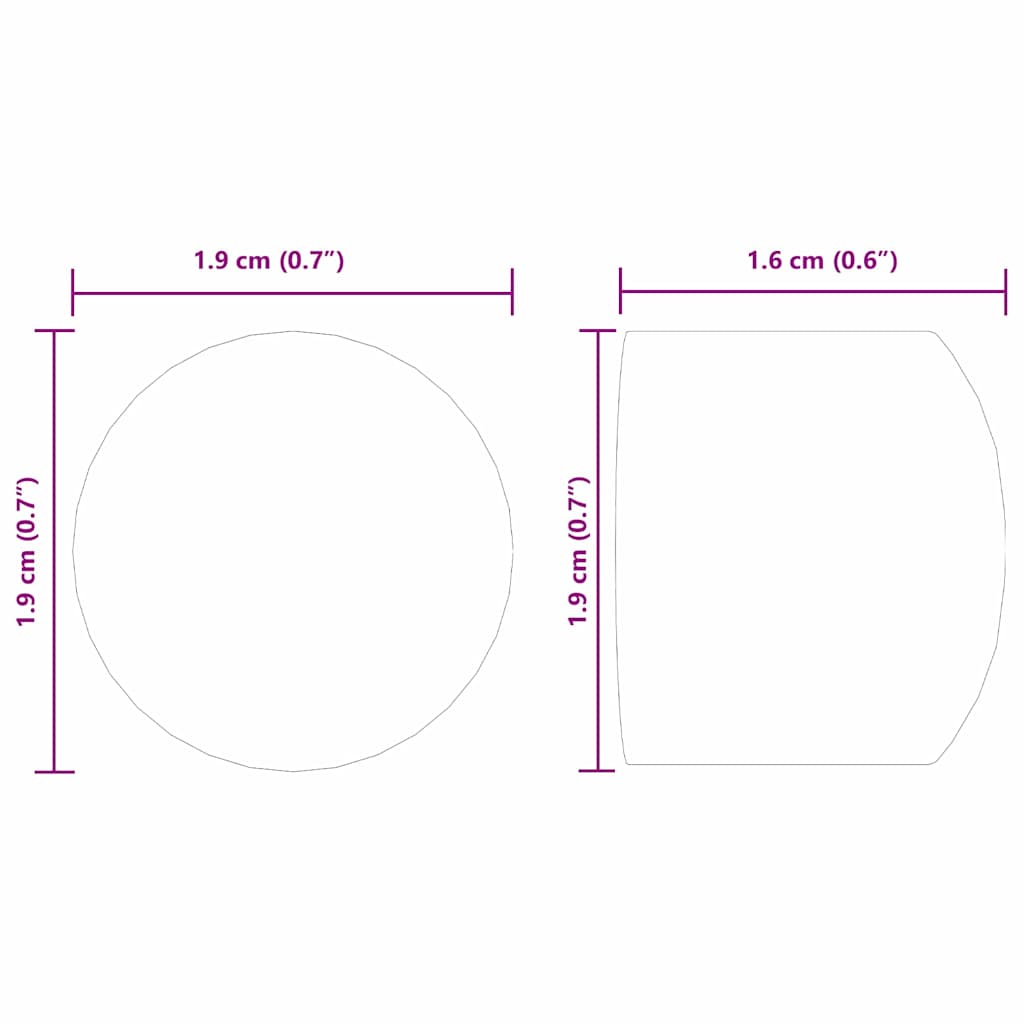 Foosball Bord Endestykker 10 stk. Sort 1,9 x 1,9 x 1,6 cm PP