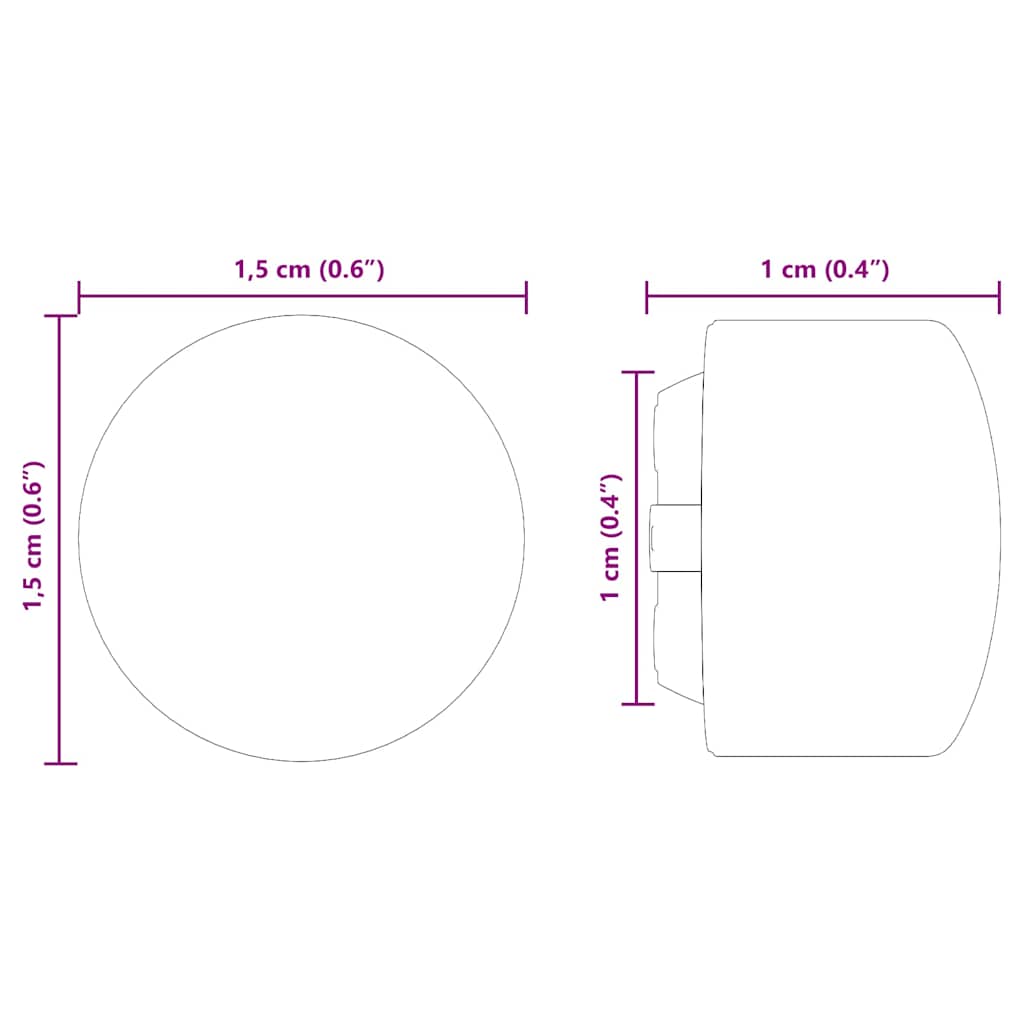 Foosball Bord Endestykker 10 stk. Sort 1,5 x 1,5 x 1 cm PP