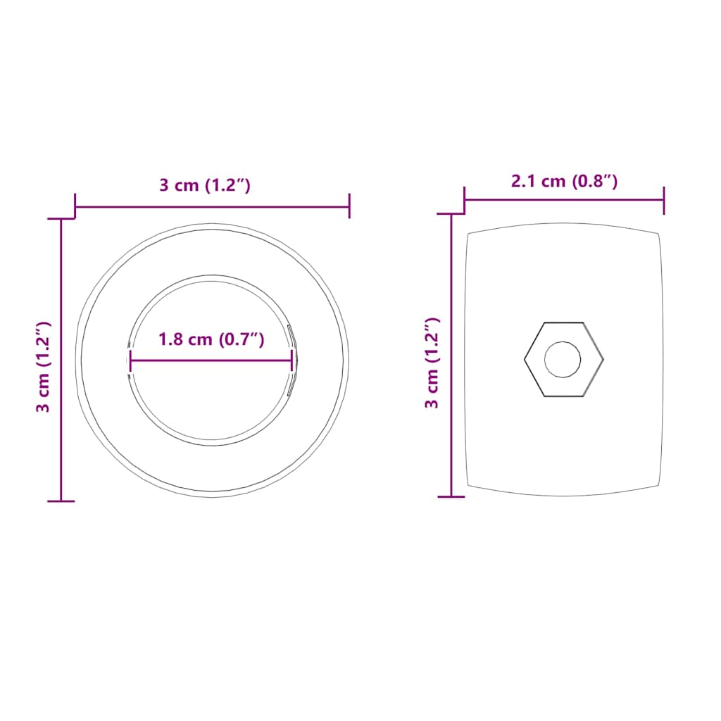 Bordfodboldbæringer 10 stk. Sort 3 x 3 x 2,1 cm PP