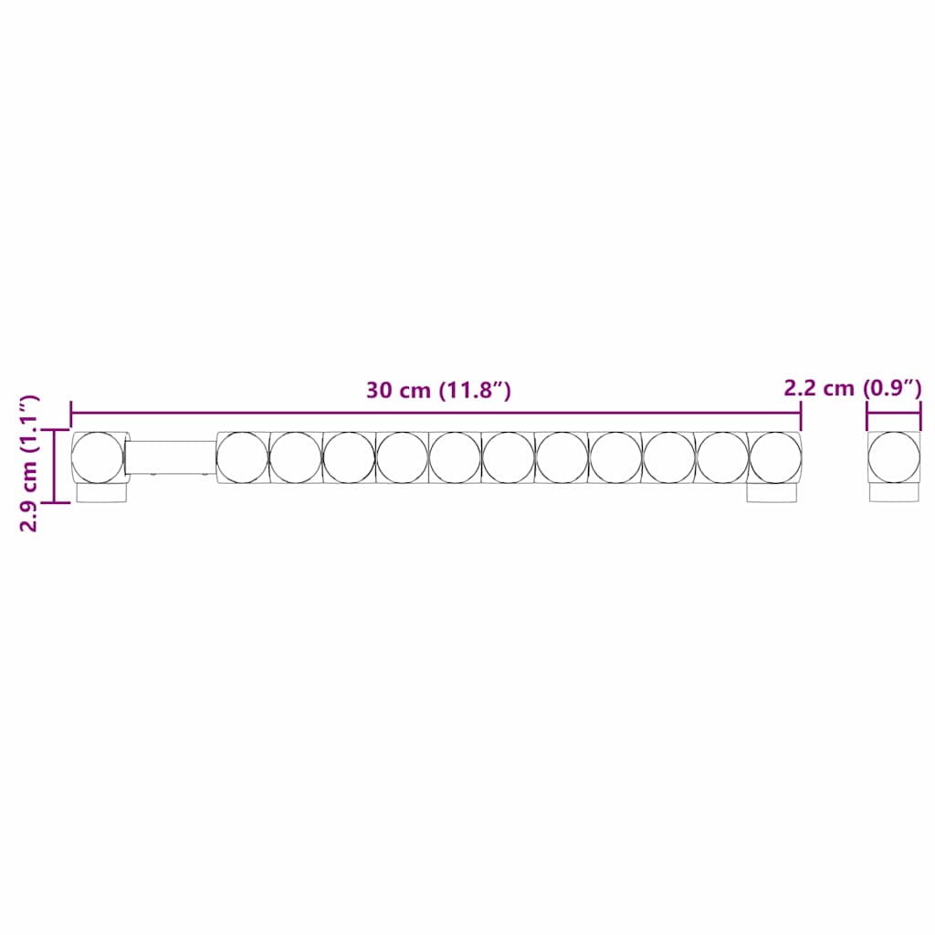 Fodbold Bord Tællere 2 stk. Sort 30 x 2,2 x 2,9 cm HIPS