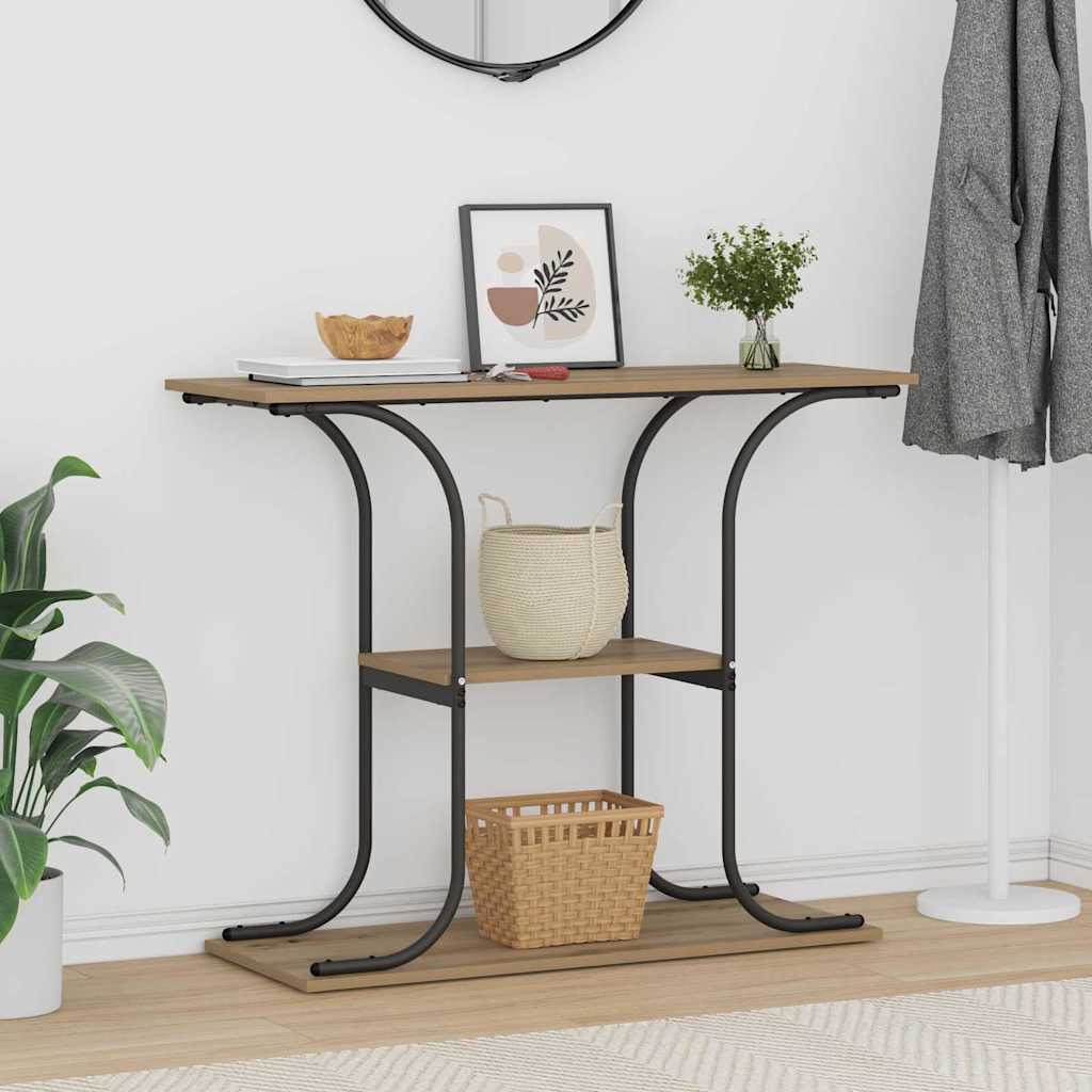 Konsolbord Artisan Egetræ 101 x 35 x 80,5 cm Konstrueret træ