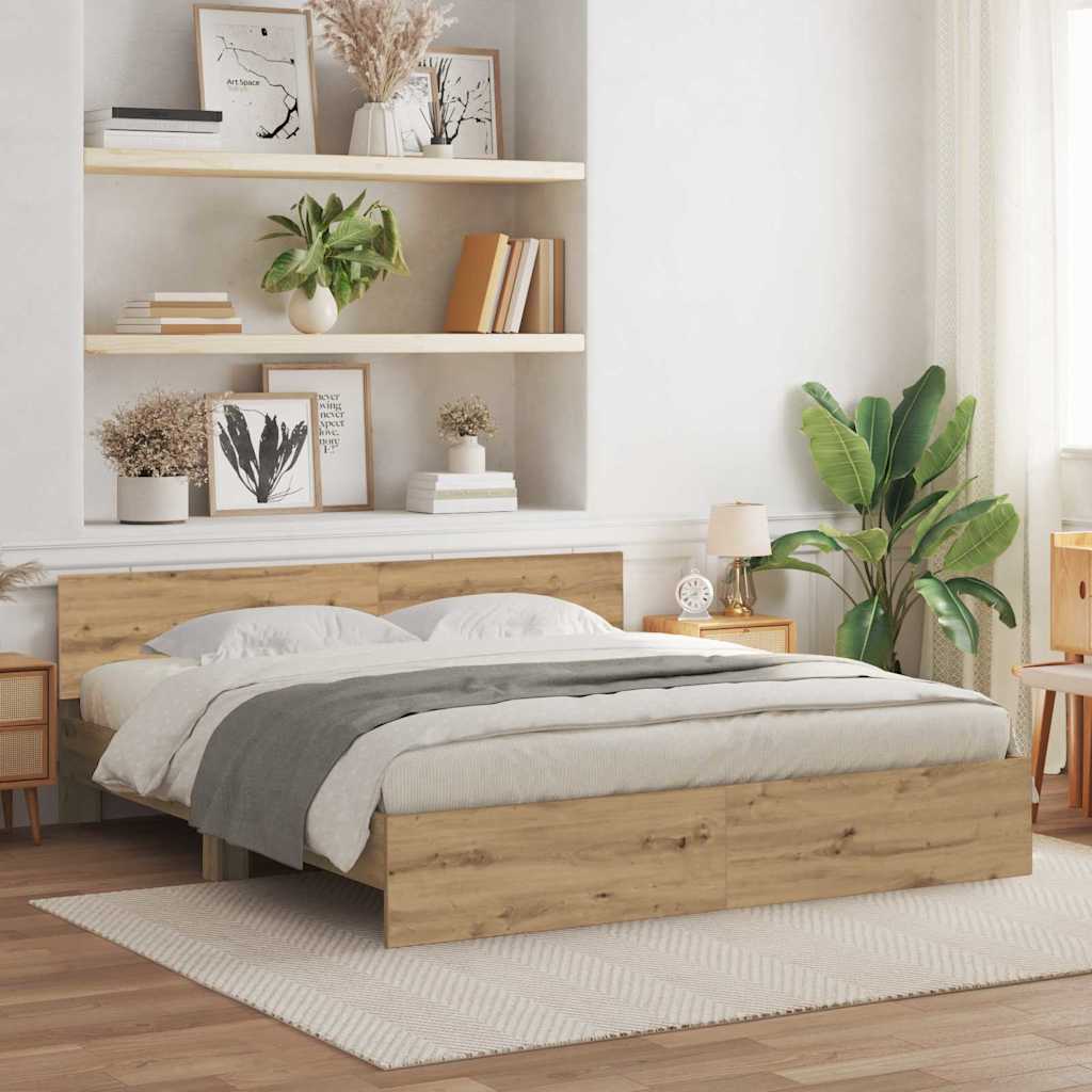 Sengestel med hovedgærde Artisan-eg 203 x 185 x 70 cm