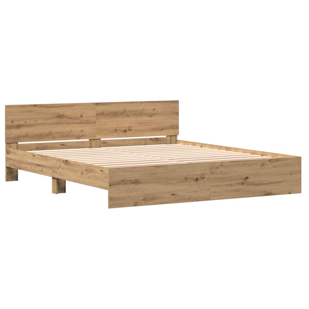 Sengestel med hovedgærde Artisan-eg 203 x 185 x 70 cm