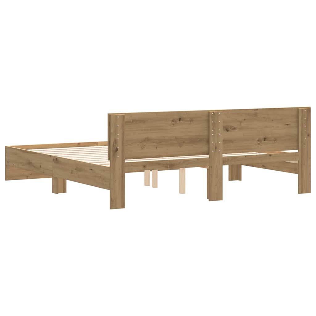Sengestel med hovedgærde Artisan-eg 203 x 185 x 70 cm
