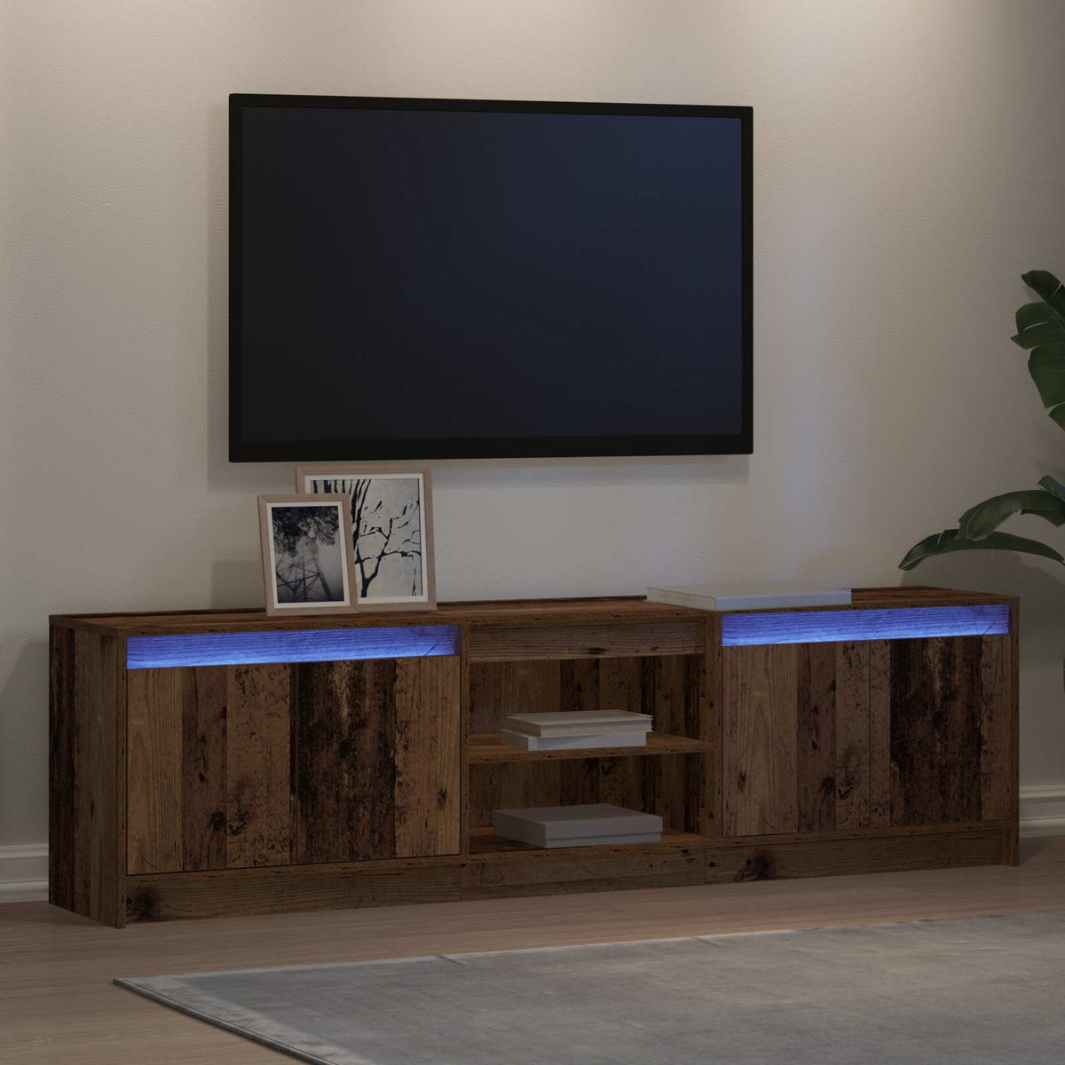 TV Enheder 180 x 34 x 50 cm Brun Konstrueret træ