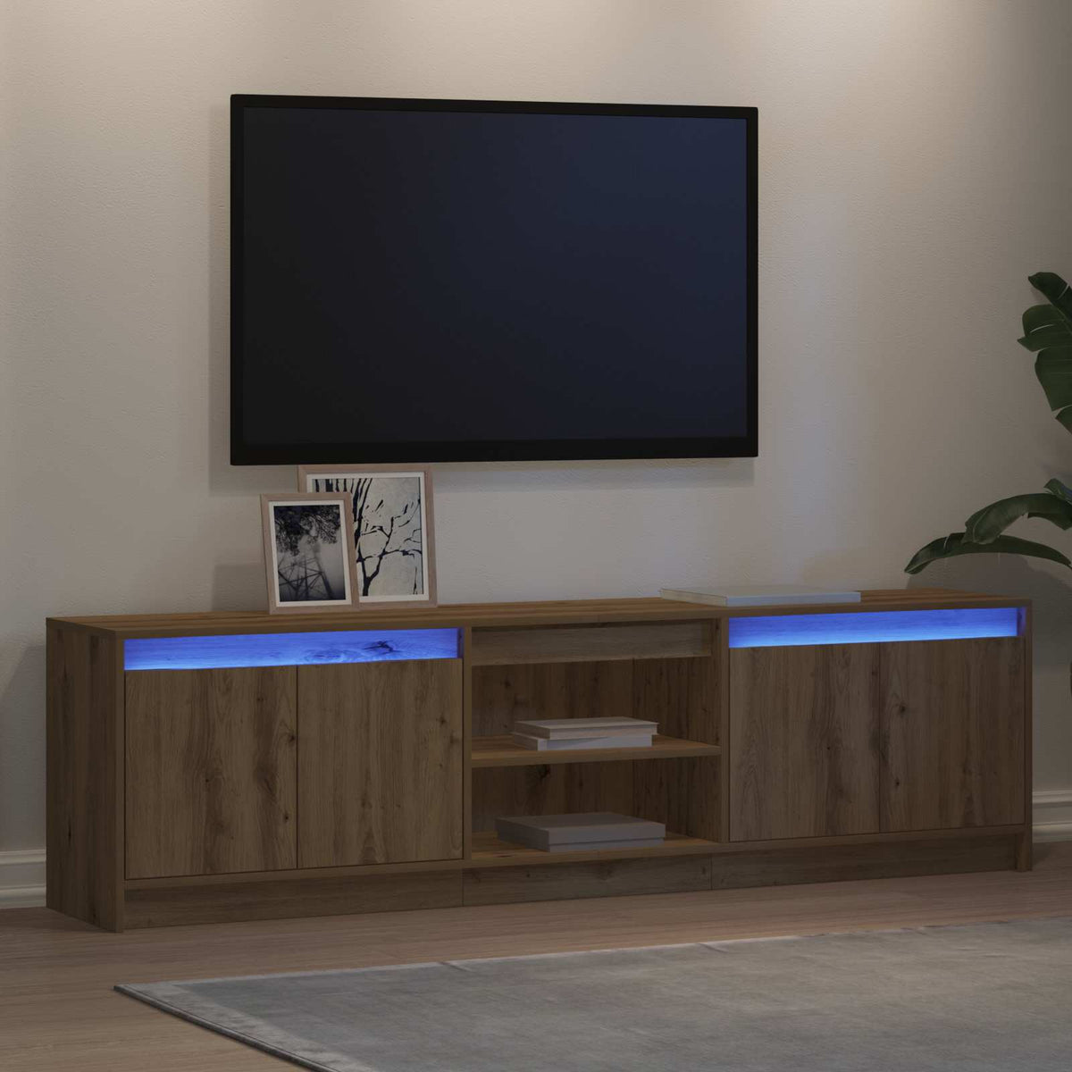 TV Enheder 180 x 34 x 50 cm Brun Konstrueret træ