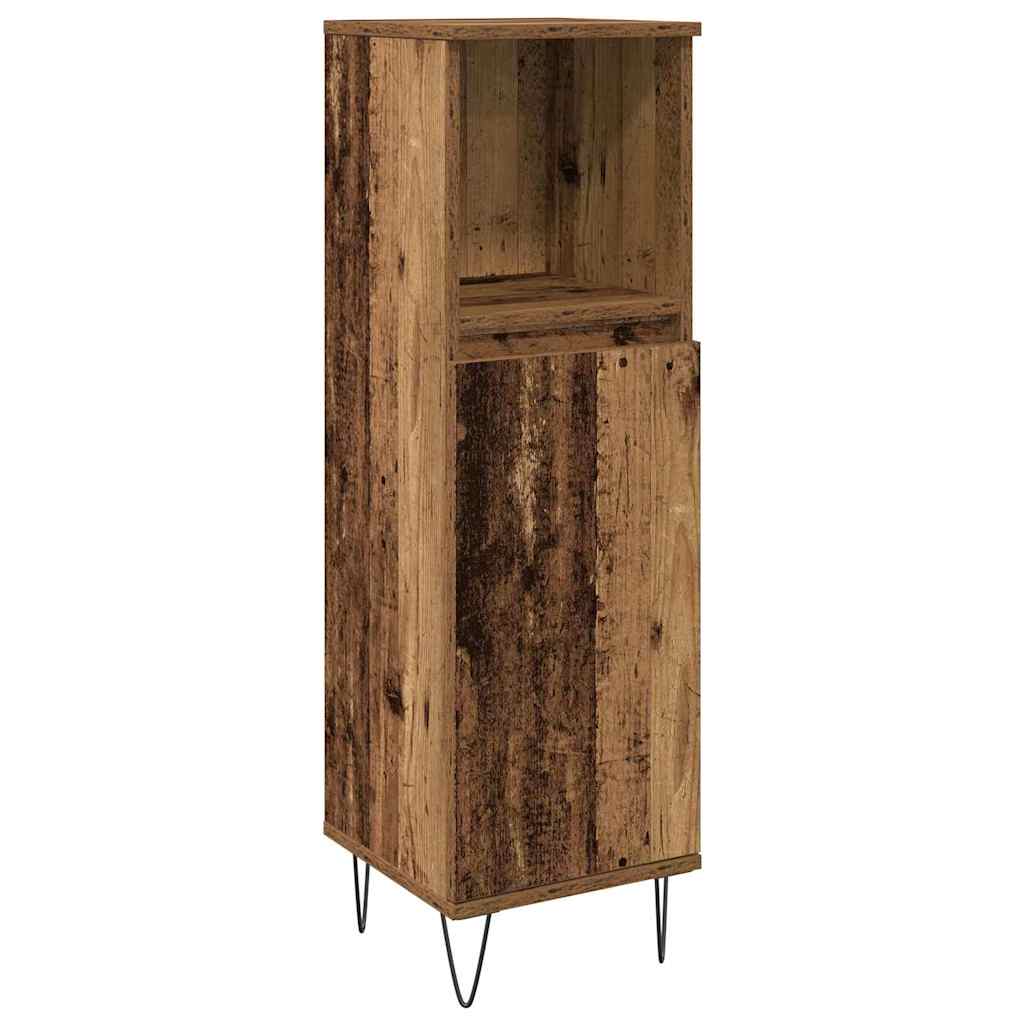 Badeværelsesmøbel sæt 3 stk. Gammelt træ 30 x 30 x 180 cm