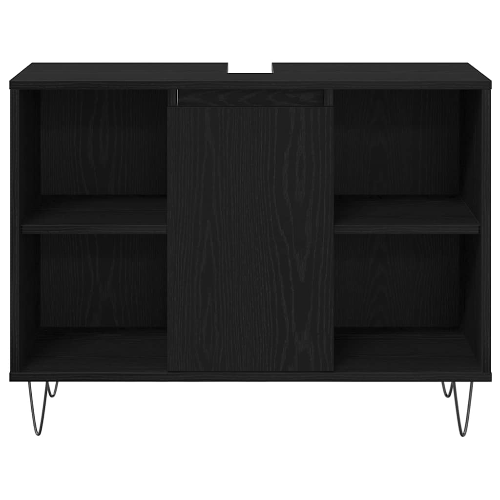Badeværelsesmøbel sæt 3 stk. Sort eg 30 x 30 x 180 cm