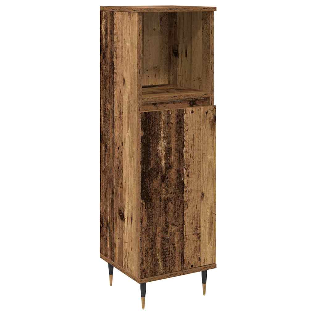 Badeværelsesmøbel sæt 3 stk. Gammelt træ 30 x 30 x 180 cm